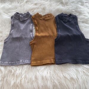 Gray and Brown Color Block Tank Top Casual Fit 
Free people